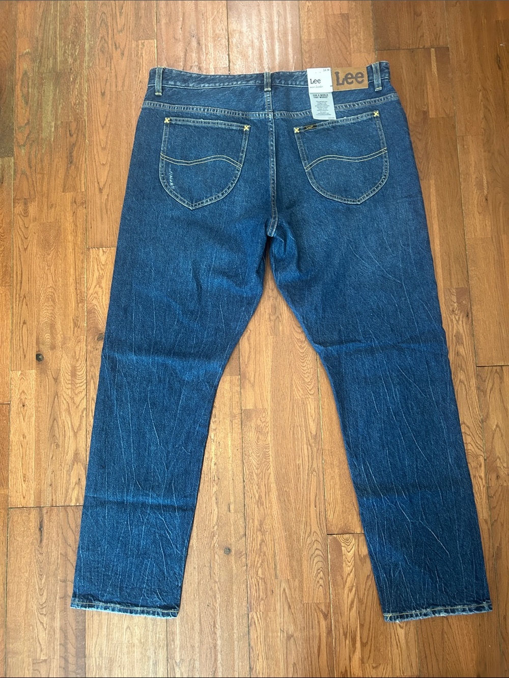Lee Slim Straight Rider Jeans in Night Wash Dark Blue 34 - Picture 9 of 9